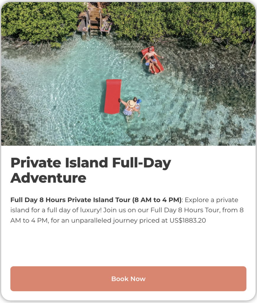 Private island tour aruba